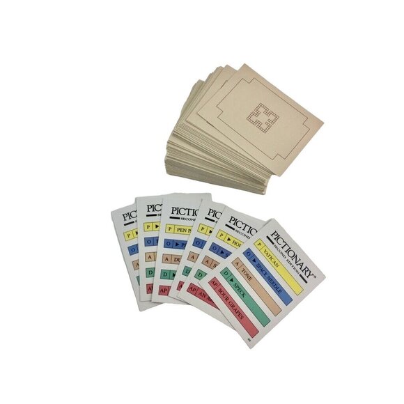 Pictionary Board Game 60 Replacement Cards Random Lot mq 1985 1st Edition Mattel - Picture 3 of 9